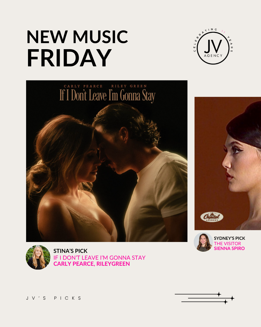 Weekly New Music Friday carousel highlighting team picks